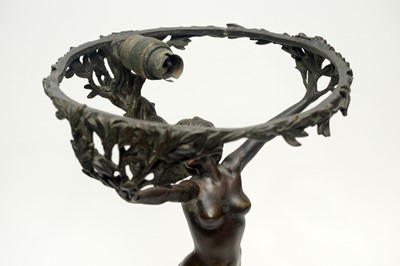 Lot 1291 - Art Nouveau bronze lamp base after Franz Adolph Sautner