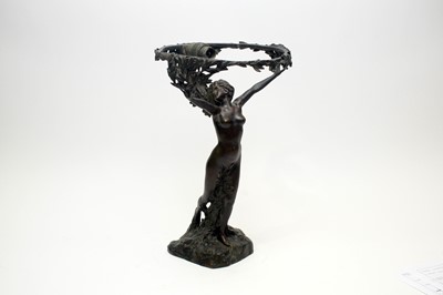 Lot 1291 - Art Nouveau bronze lamp base after Franz Adolph Sautner