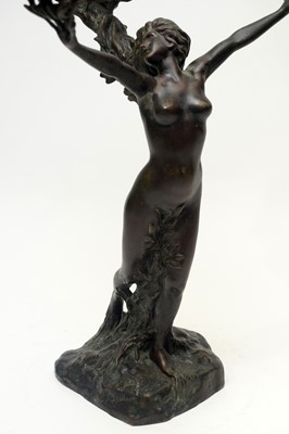 Lot 1291 - Art Nouveau bronze lamp base after Franz Adolph Sautner