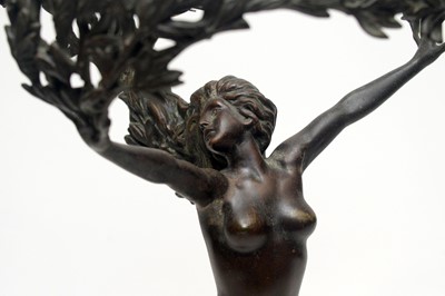 Lot 1291 - Art Nouveau bronze lamp base after Franz Adolph Sautner
