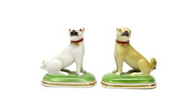 Lot 893 - Pair of Chamberlain's Worcester pugs