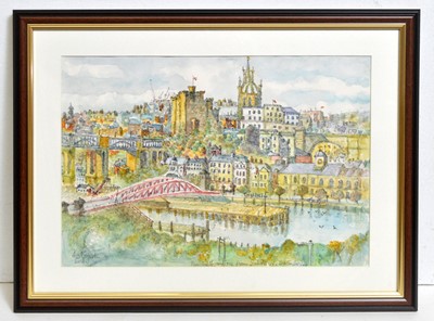 Lot 606 - Charles Herbert "Charlie" Rogers - Newcastle-on-Tyne from Gateshead, September | watercolour