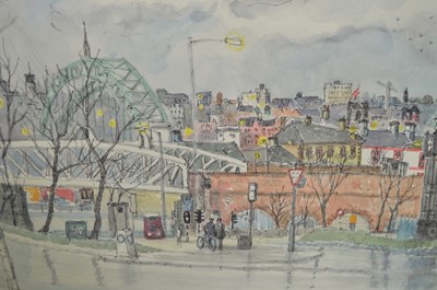 Lot 607 - Charles Herbert "Charlie" Rogers - A pair of Gateshead street views | watercolour