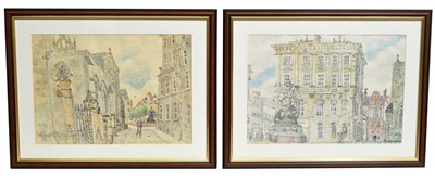 Lot 608 - Charles Herbert "Charlie" Rogers - Two views of Newcastle | watercolour