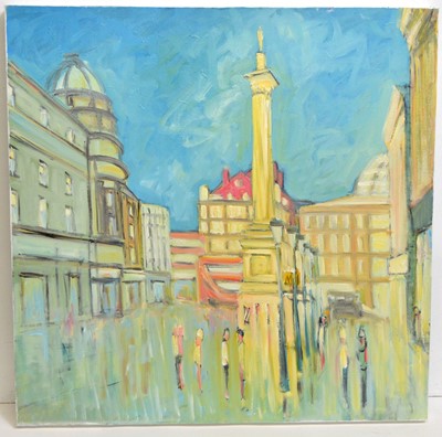 Lot 642 - Peter Collins - City at Night Collection; Grey's Monument Newcastle | oil