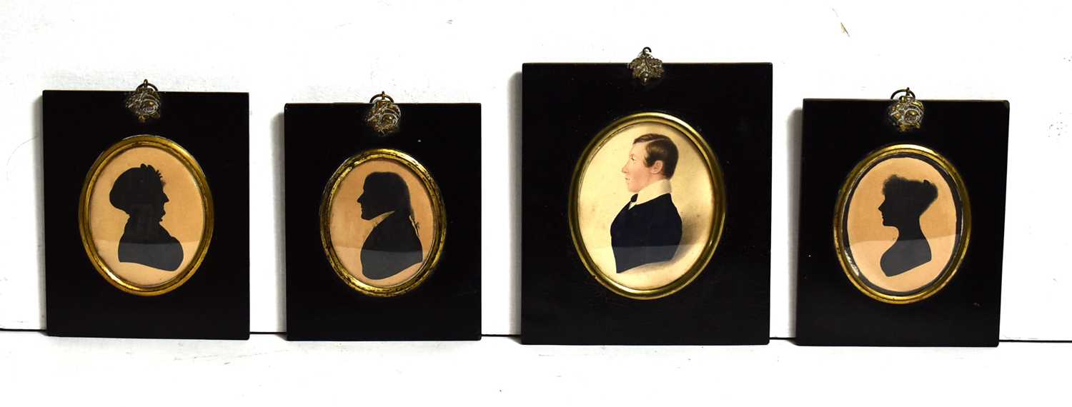 Lot 727 - 18th/19th Century British School - Silhouettes and a Miniature | gouache and watercolour