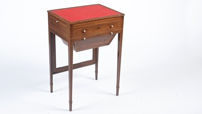 Lot 1413 - A George III mahogany and line inlaid worktable