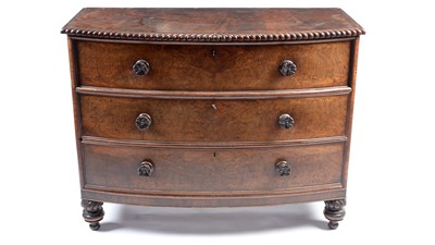 Lot 1414 - A late Georgian bowfront chest of drawers