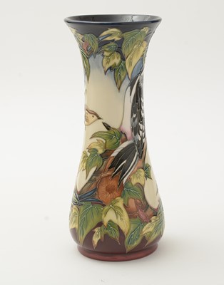 Lot 99 - Moorcroft Woodpecker design vase