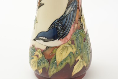 Lot 99 - Moorcroft Woodpecker design vase