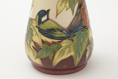 Lot 99 - Moorcroft Woodpecker design vase