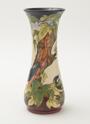 Lot 99 - Moorcroft Woodpecker design vase