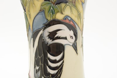 Lot 99 - Moorcroft Woodpecker design vase