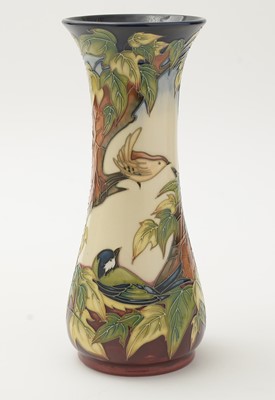 Lot 99 - Moorcroft Woodpecker design vase