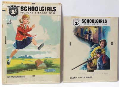 Lot 751 - Original Front Cover Artwork for the Fleetway Library Comic "School Girls" Picture Library