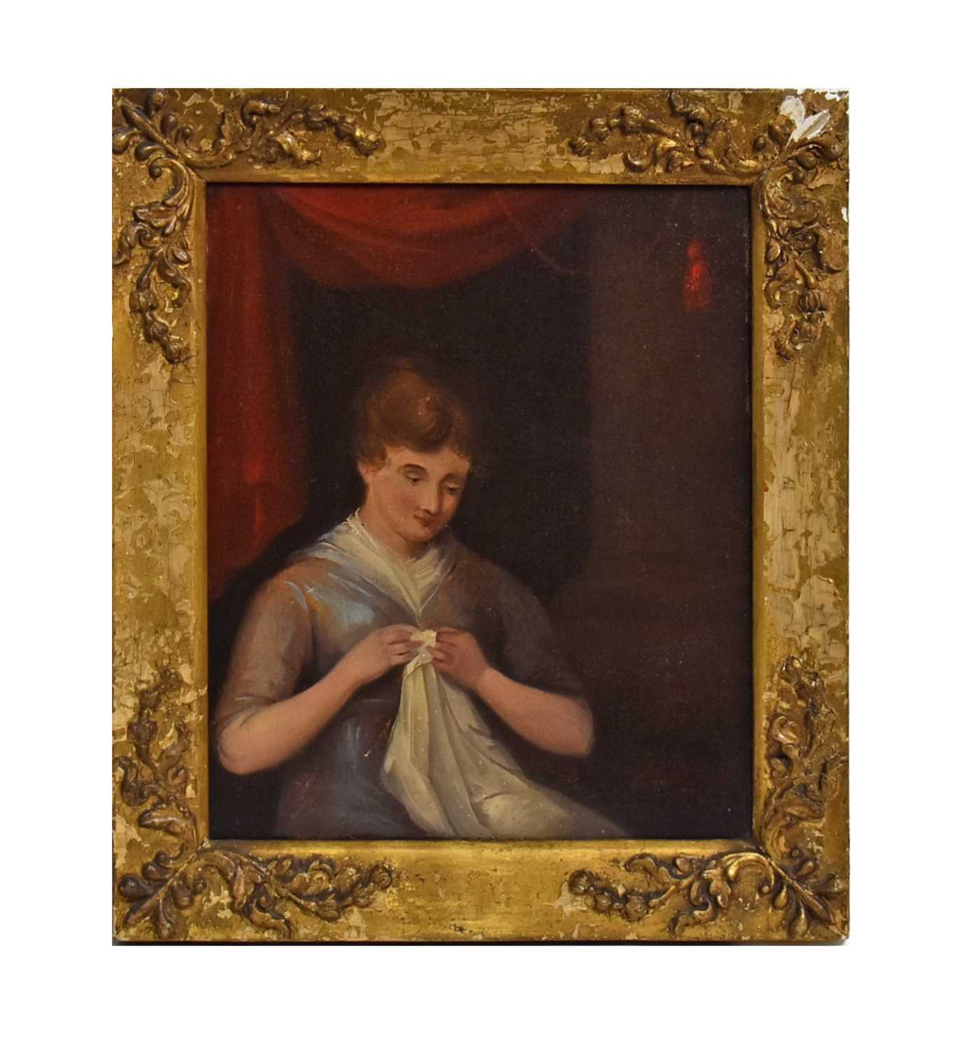 Lot 773 - 19th Century British School - Portrait of a Young Needlesmith | oil