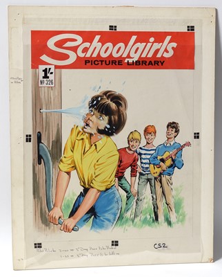 Lot 752 - Original Comics Cover Artwork for Fleetway Publications Comic "School Girls" Picture Library