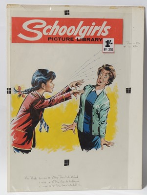 Lot 752 - Original Comics Cover Artwork for Fleetway Publications Comic "School Girls" Picture Library