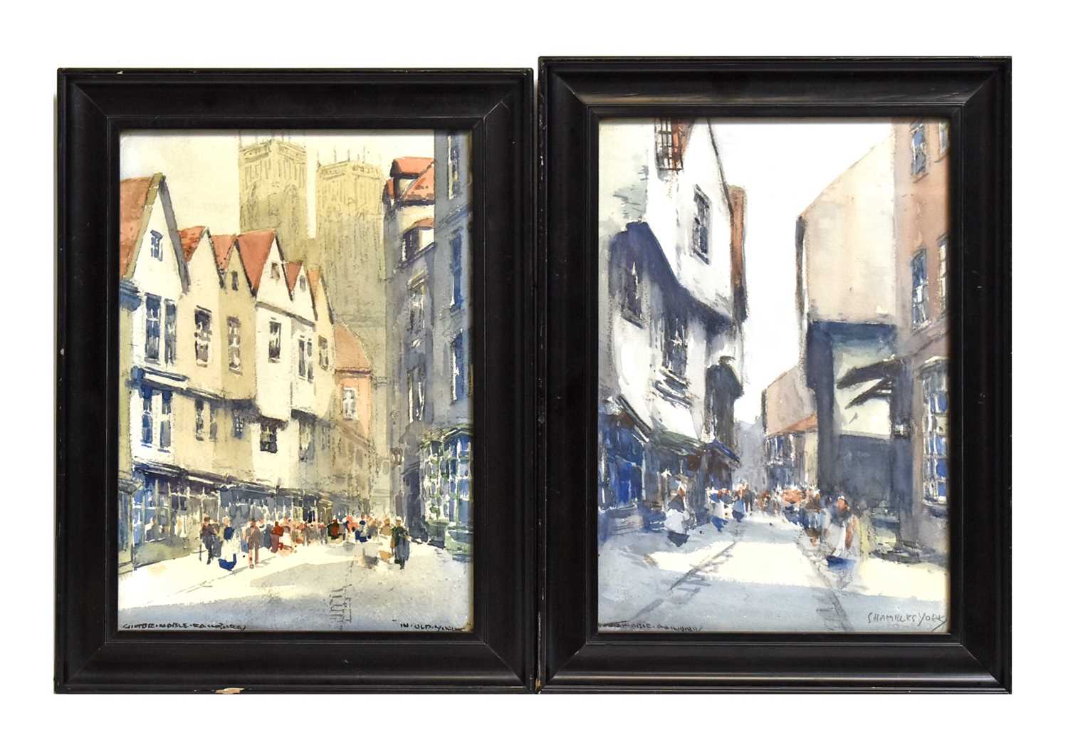 Lot 739 - Victor Noble Rainbird - In Old York, and Shambles York | watercolour