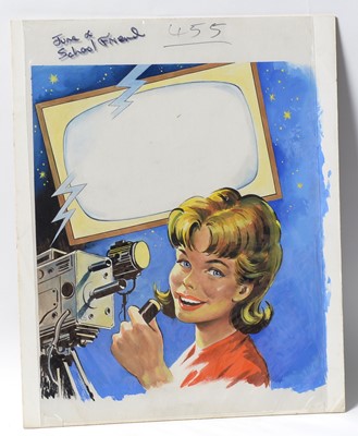 Lot 757A - Original Front Cover Artwork Fleetway Publications' girls comic "June and School Friend"