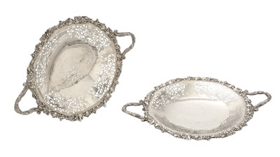 Lot 24 - A pair of George V silver two-handled fruit or dessert stands