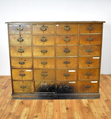 Lot 58 - A late 19th Century ash 'apothecary' style chest
