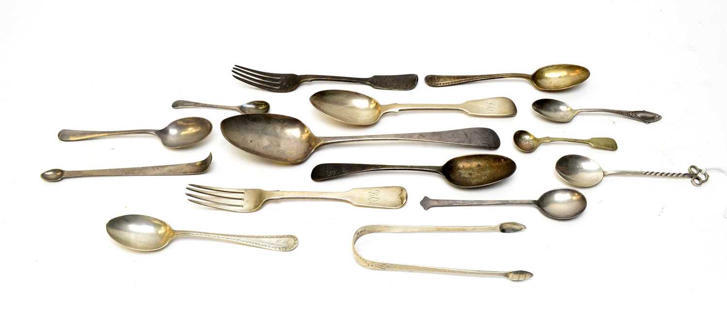 Lot 128 - A selection of Georgian and later silver cutlery