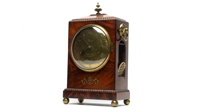 Lot 1240 - Barter, Southampton: a Regency mahogany and brass inlaid bracket clock.