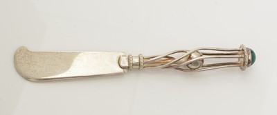 Lot 496 - An Elizabeth II silver hand-made butter knife