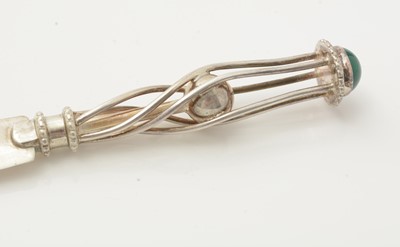Lot 496 - An Elizabeth II silver hand-made butter knife