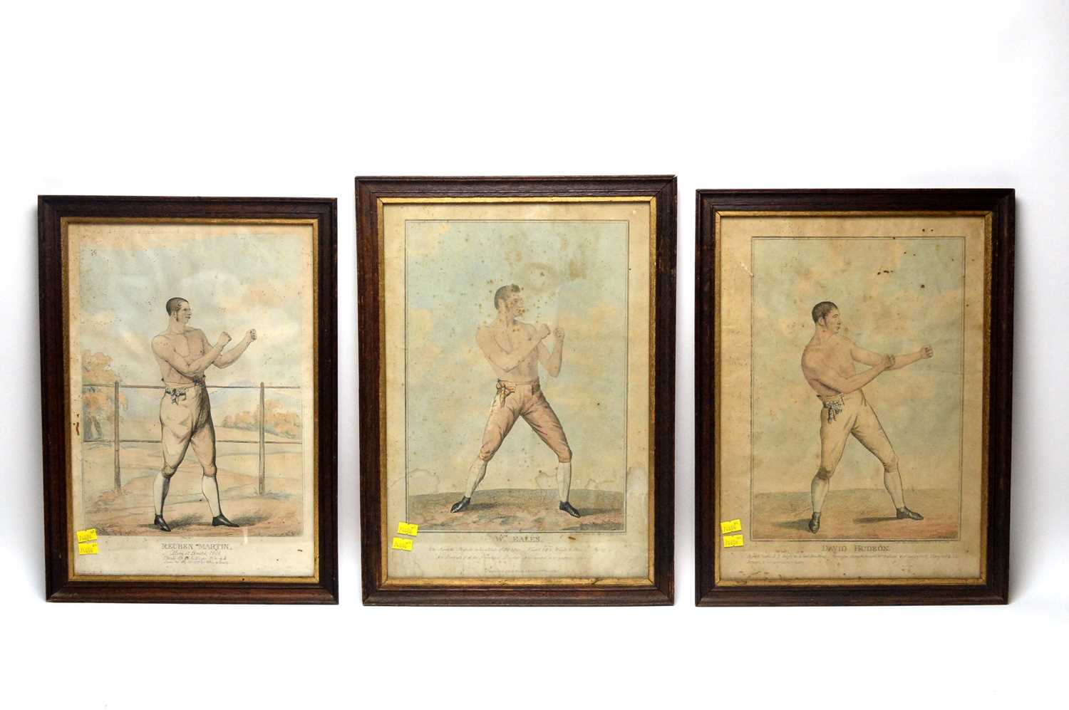 Lot 763 - Three early 19th Century boxing prints, David Hudson, William Eales, and Reuben Martin