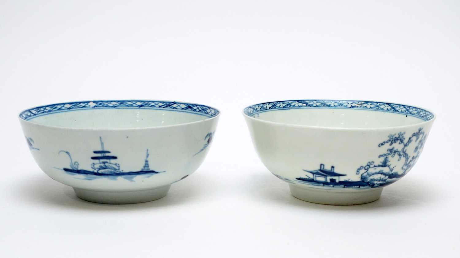 Lot 883 - A Worcester Cannonball pattern bowl, and a similar Liverpool bowl