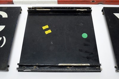 Lot 782 - A British Rail swivel signal, and three stop signs