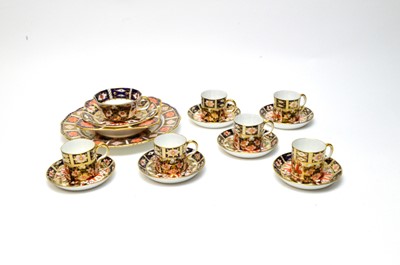 Lot 167 - A set of six Royal Crown Derby ‘Imari’ pattern coffee cups and saucers; and others