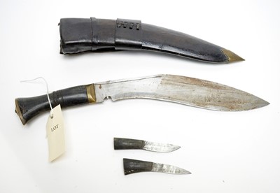 Lot 1005 - Three 20th Century Indo-Persian Kukri knives