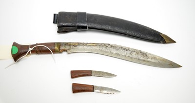 Lot 1005 - Three 20th Century Indo-Persian Kukri knives