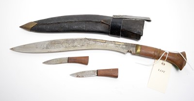 Lot 1005 - Three 20th Century Indo-Persian Kukri knives