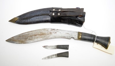 Lot 1005 - Three 20th Century Indo-Persian Kukri knives