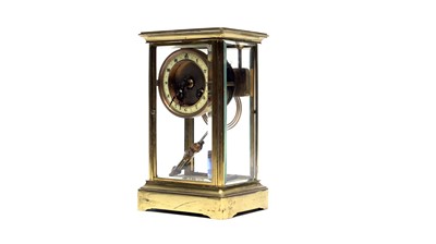 Lot 1253 - Japy Freres: A late 19th Century French gilt four-glass mantel clock