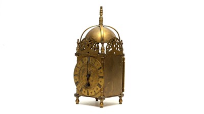 Lot 1271 - A replica brass lantern timepiece