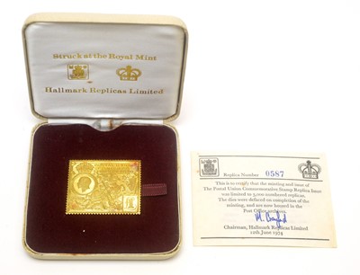 Lot 950 - Royal Mint for Hallmarks Replica Limited Postal Union Congress replica £1 stamp