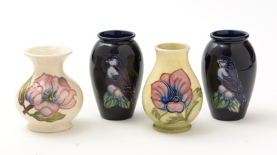 Lot 104 - Four small Moorcroft vases