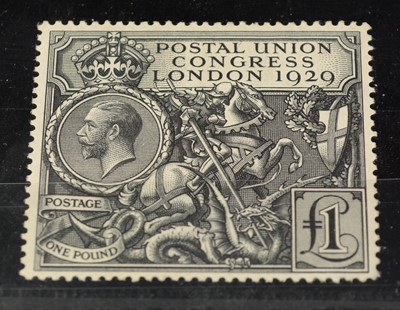 Lot 901 - George V Great Britain Postal Union Congress London 1929 £1 black