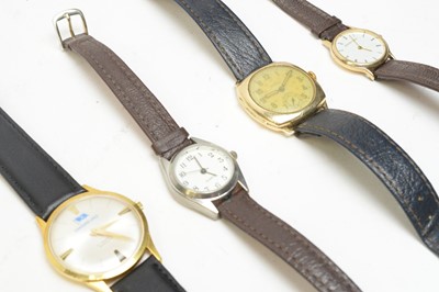 Lot 111 - A 9ct gold wristwatch and three other watches
