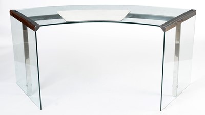 Lot 18 - Gallotti and Radice: A contemporary glass and chrome writing desk with filing cabinet