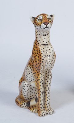 Lot 140 - Two Italian pottery cheetahs