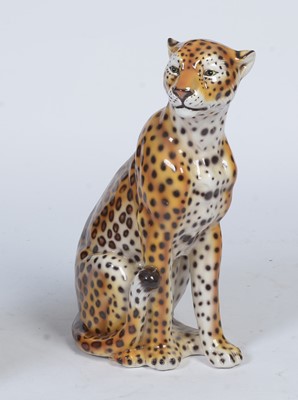 Lot 140 - Two Italian pottery cheetahs