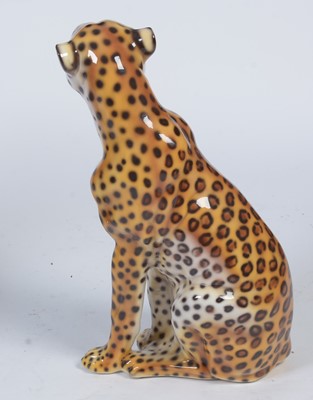 Lot 140 - Two Italian pottery cheetahs