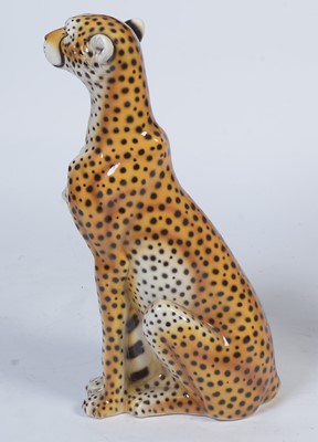 Lot 140 - Two Italian pottery cheetahs