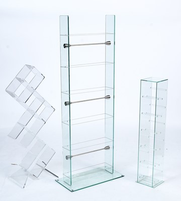 Lot 65 - A collection of perspex and glass CD racks